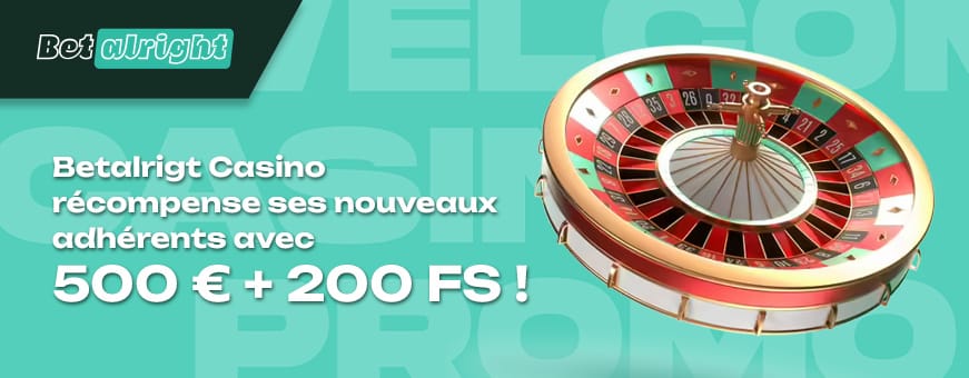 Le bonus bienvenue betalright casino nouveaux joueurs